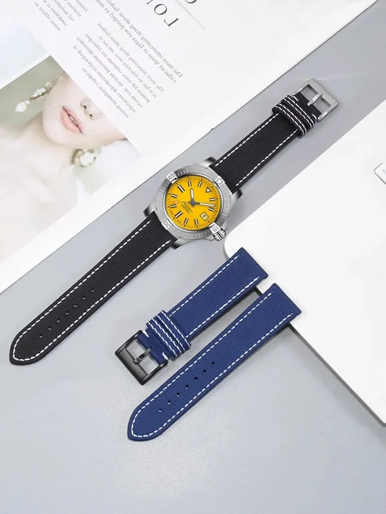 Watch Band For Breitling Avenger deep dive sea wolf yellow wolf Nylon high quality watch strap super Ocean bottom belt 22mm view 3