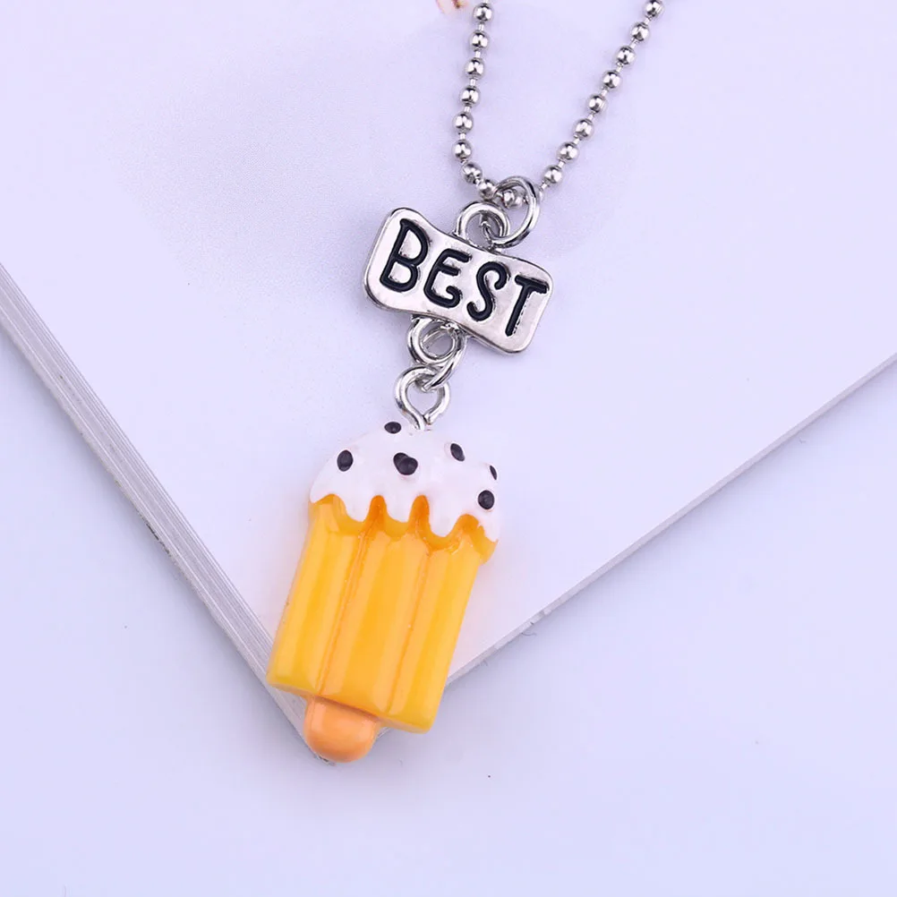 

3Pcs Creative Friendship Necklace Resin Pendant Adorable Lightweight Comfortable Wear Bestie Gift Birthday Party Christmas New