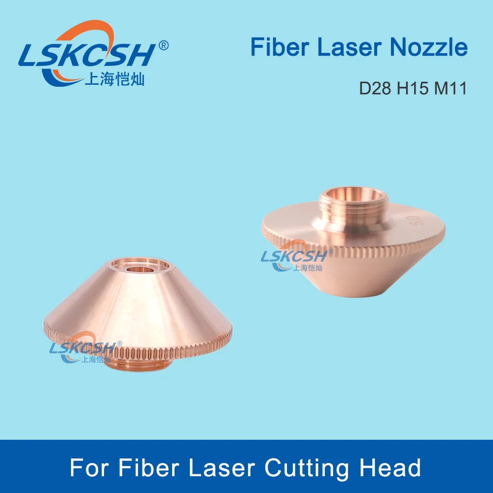 LSKCSH High Pressure Fiber Laser Nozzle D28H15M11 5.0 6.0  For Raytools WSX Hans Boci Bodor Fiber Laser Cutting Head Machines