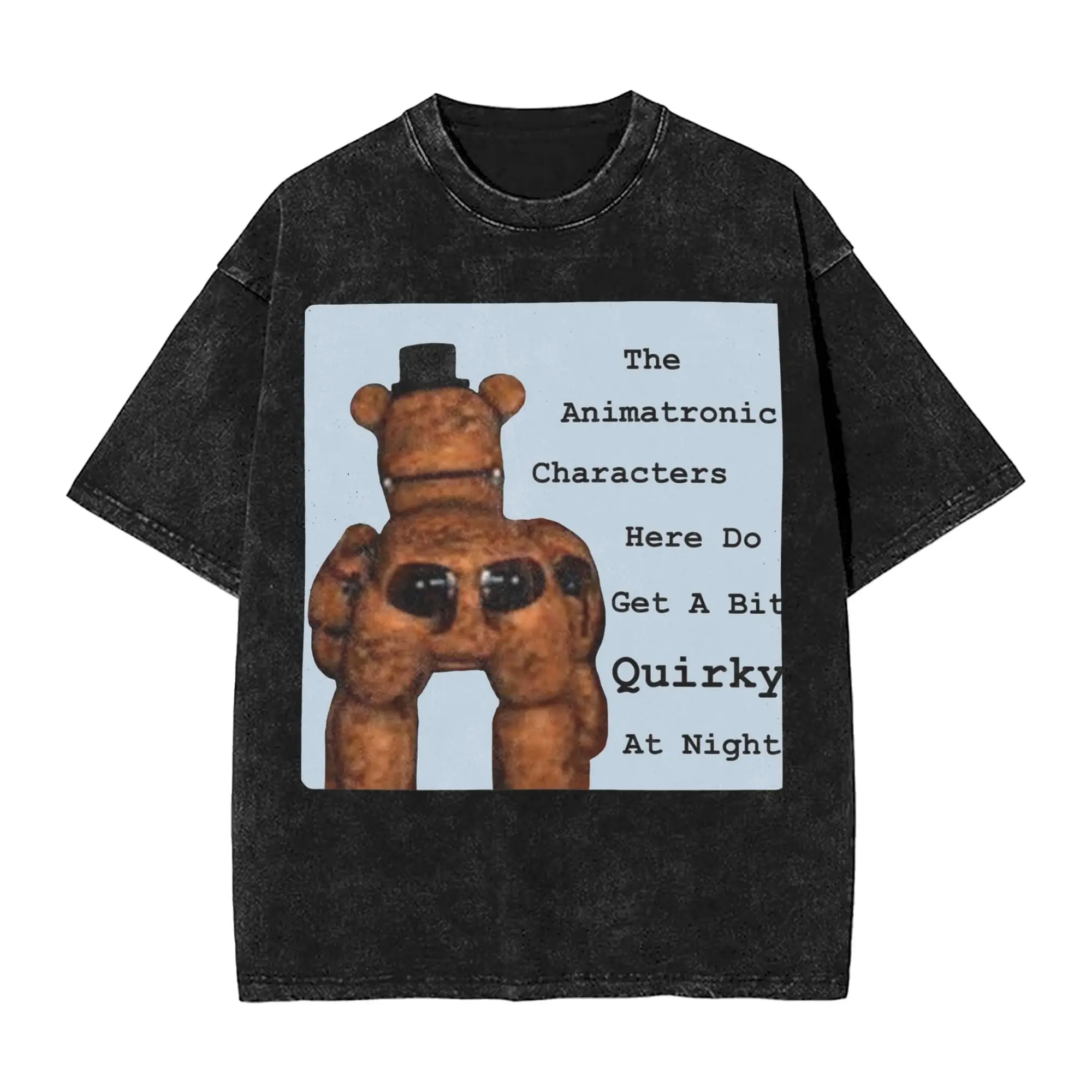 Men Women Wased T-shirts FNAF At Freddys Printed Shirt Apparel Oversize  Tee Shirts