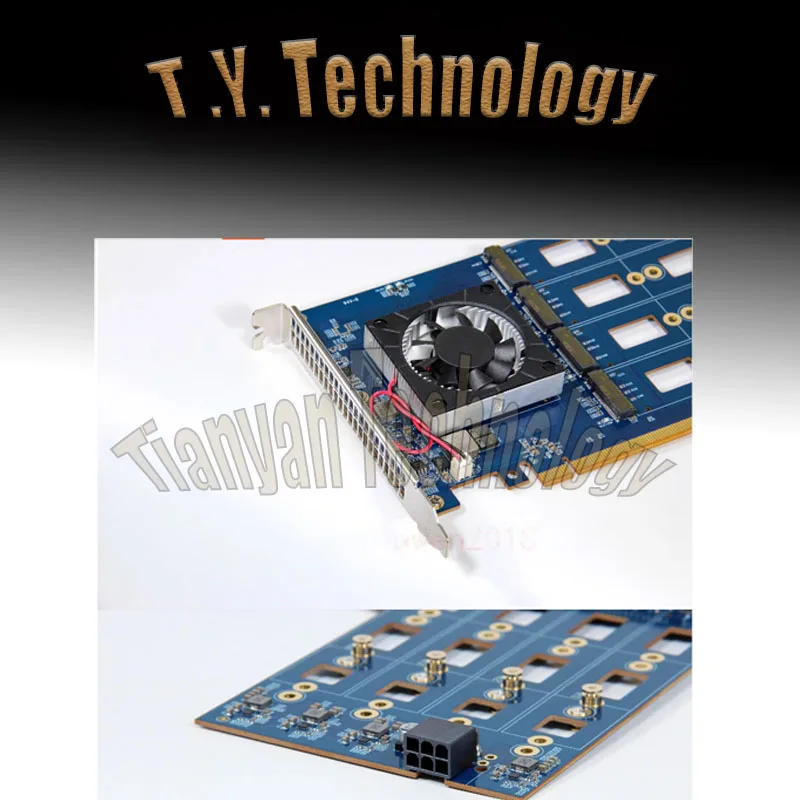 PCIe 4.0 X16 to 8-port M.2 adapter, suitable for NVMe SSD, with PEX88048 controller