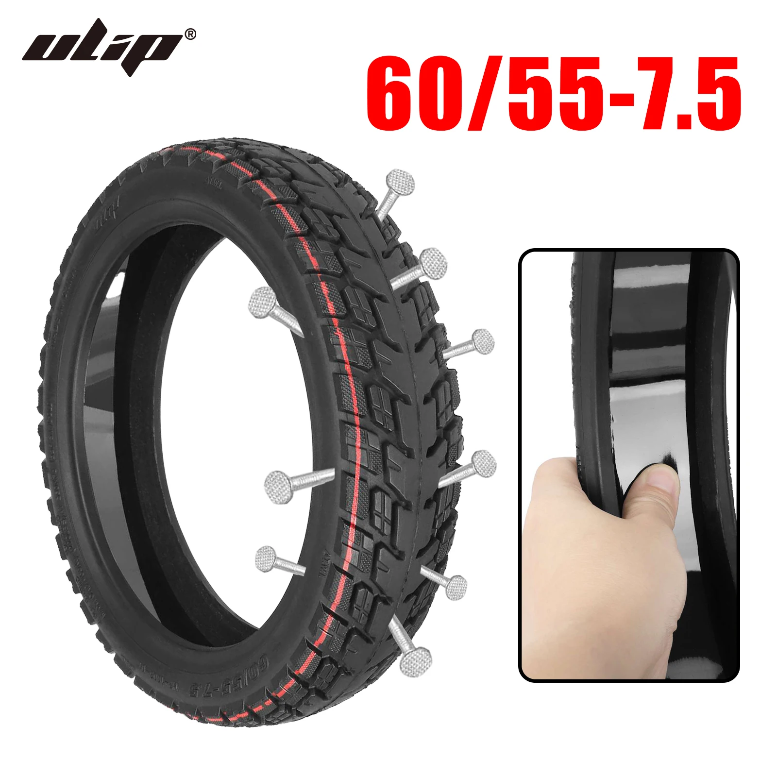 

Ulip10Inch 60/55-7.5 Off-road Self-healing Tire For Electric Scooters Built-in Self-repairing Glue Thickened Tubeless Tyre Parts