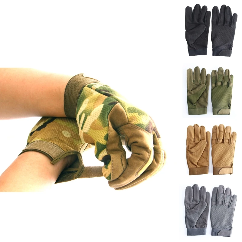 Outdoor Tactical Special Forces Camouflage Wear-Resistant Shooting Gloves Army Fan Field Protection All Finger Gloves Hunting