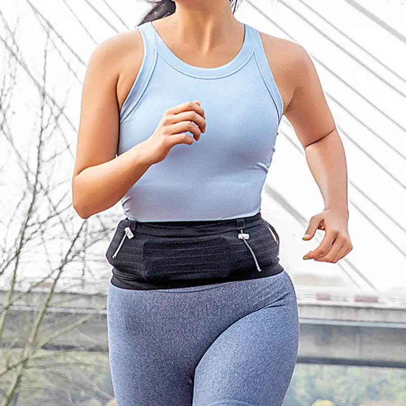 حقيبة الخصر الرياضية في الهواء الطلق الصباح تشغيل متعددة الوظائف غير مرئية تنفس حزام ماراثون الرجال/النساء تشغيل اللياقة البدنية حقيبة الهاتف