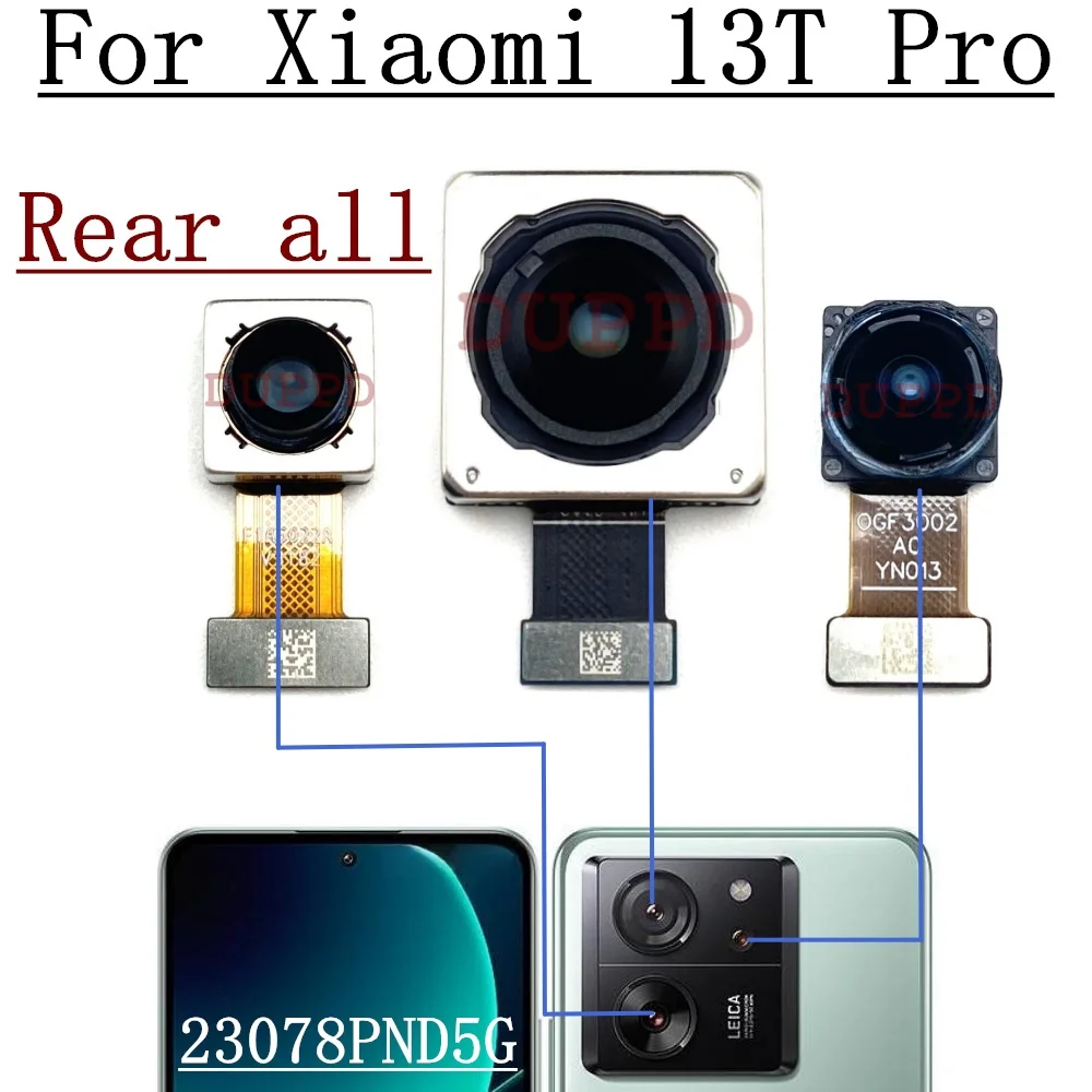 Front Facing Selfie Camera For Xiaomi 13T Pro 23078PND5G Telephoto Ultrawide Main Rear Wide Back Camera Phone Flex