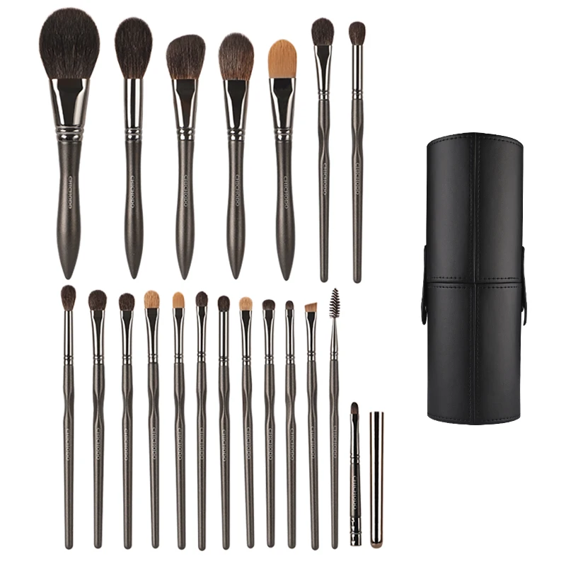 CHICBathroom-Ensemble de pinceaux de maquillage en bois massif, outils de maquillage avancés, poils d\'animaux, série de documents Sting, luxe, DO,