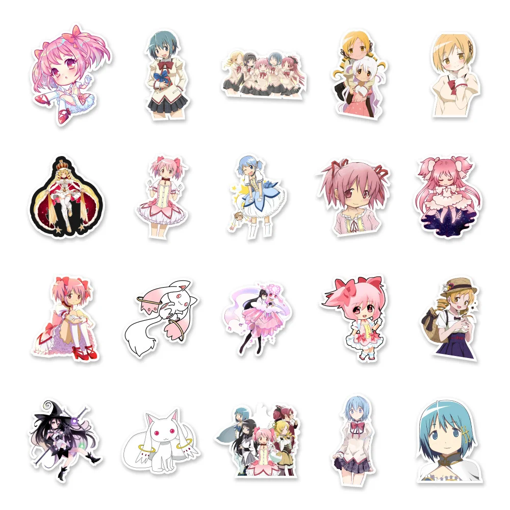 10/30/50PCS Anime Madoka Magica Cute Character Sticker for Luggage Laptop Ipad Gift Motorcycle Mug Waterproof Sticker Wholesale