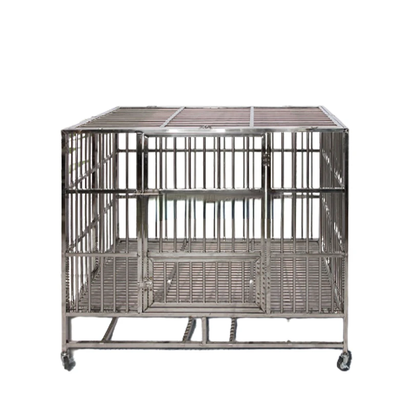 Easy to Install Heavy Duty Open Top pet Cage Dog Cage Strong Metal Kennel Crate for Medium Large Dog Cage Stainless