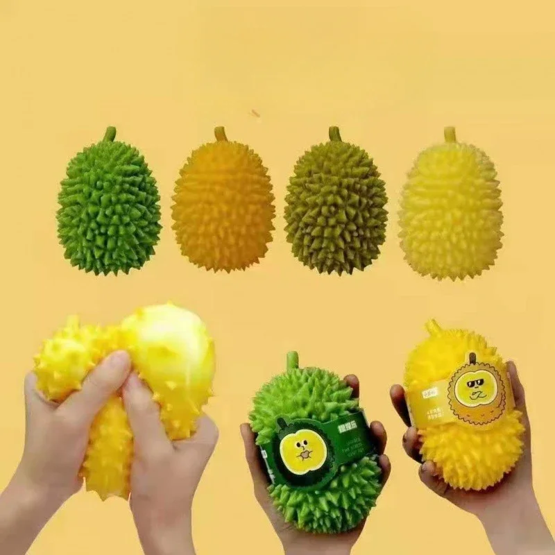 Hot Cute Creative Durian Squeeze Toy Simulation Fruit Novelty Gag Stress Relief Toys Exclusive Design Birthday Gifts Friends