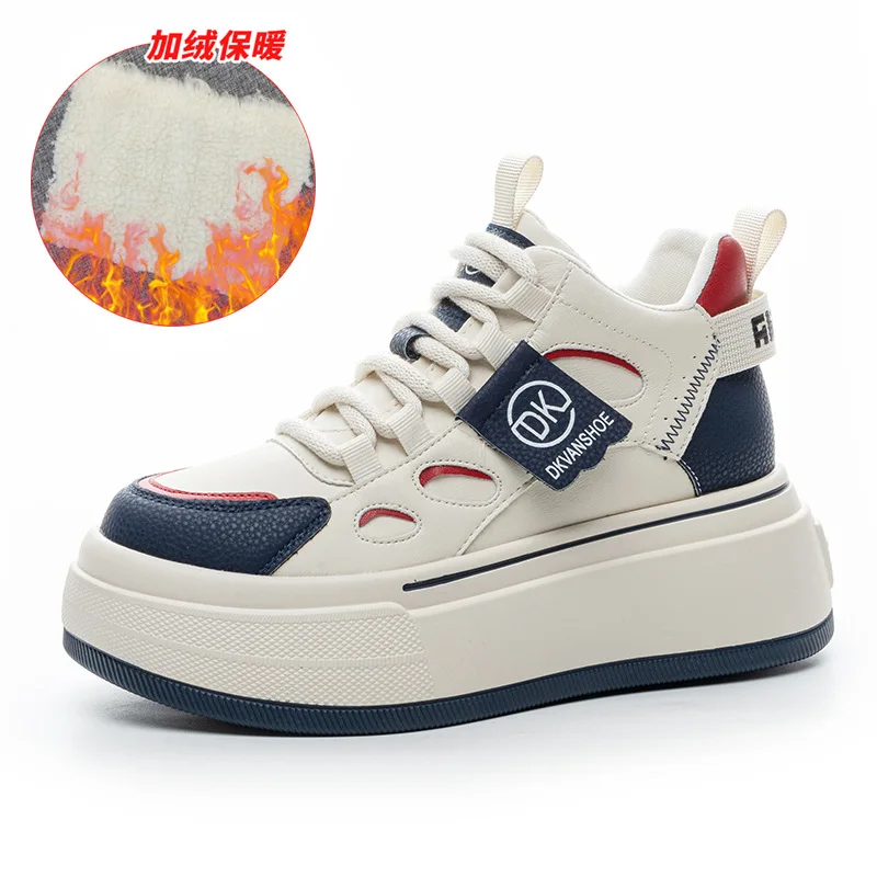 

2025 Spring Winter Sneakers Women Luxury Plataforma Mujer，white Casual Sneaker for Woman Student Sport Shoe Winter cotton shoes