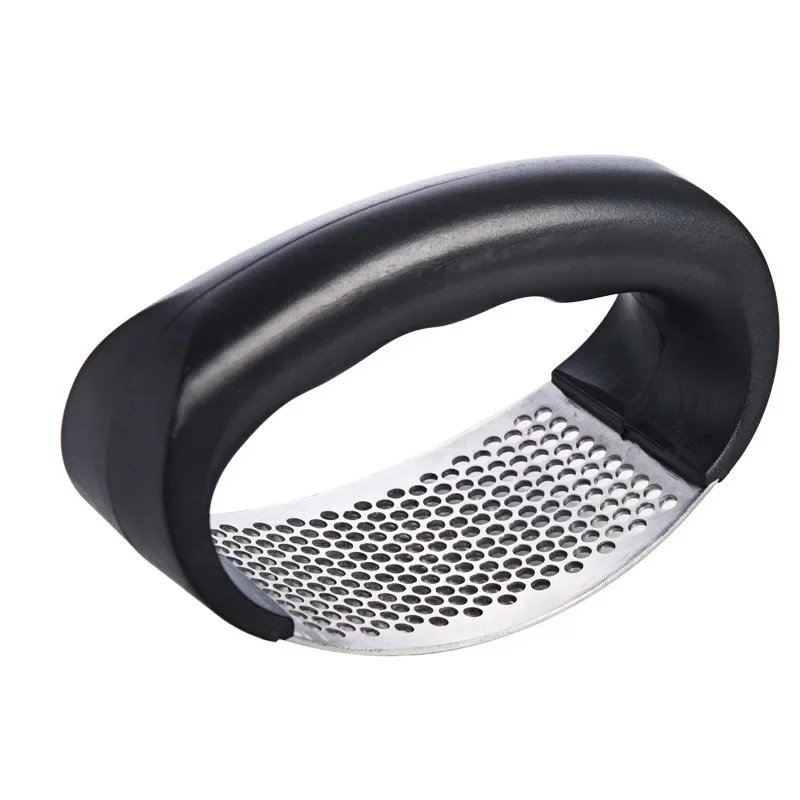Arc-shaped Garlic Press, Garlic Puree Press Household Stainless Steel Garlic Spater for Pressing Garlic Puree and Beating Garlic