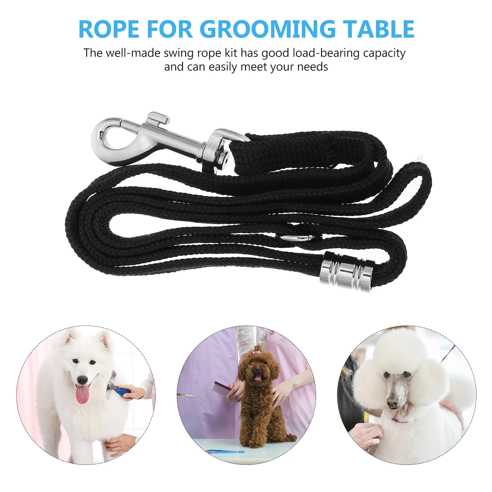 

2Pcs Hanging Rope Bracket Durable Dog Grooming Loops for Table Adjustable Pet Grooming Restraint Rope Dog Bath Harness
