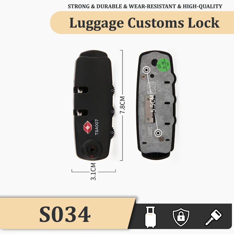 Suitable For S034 Original Baggage Customs Lock Luggage Accessories Combination Lock Simple Portability Anti-theft Security