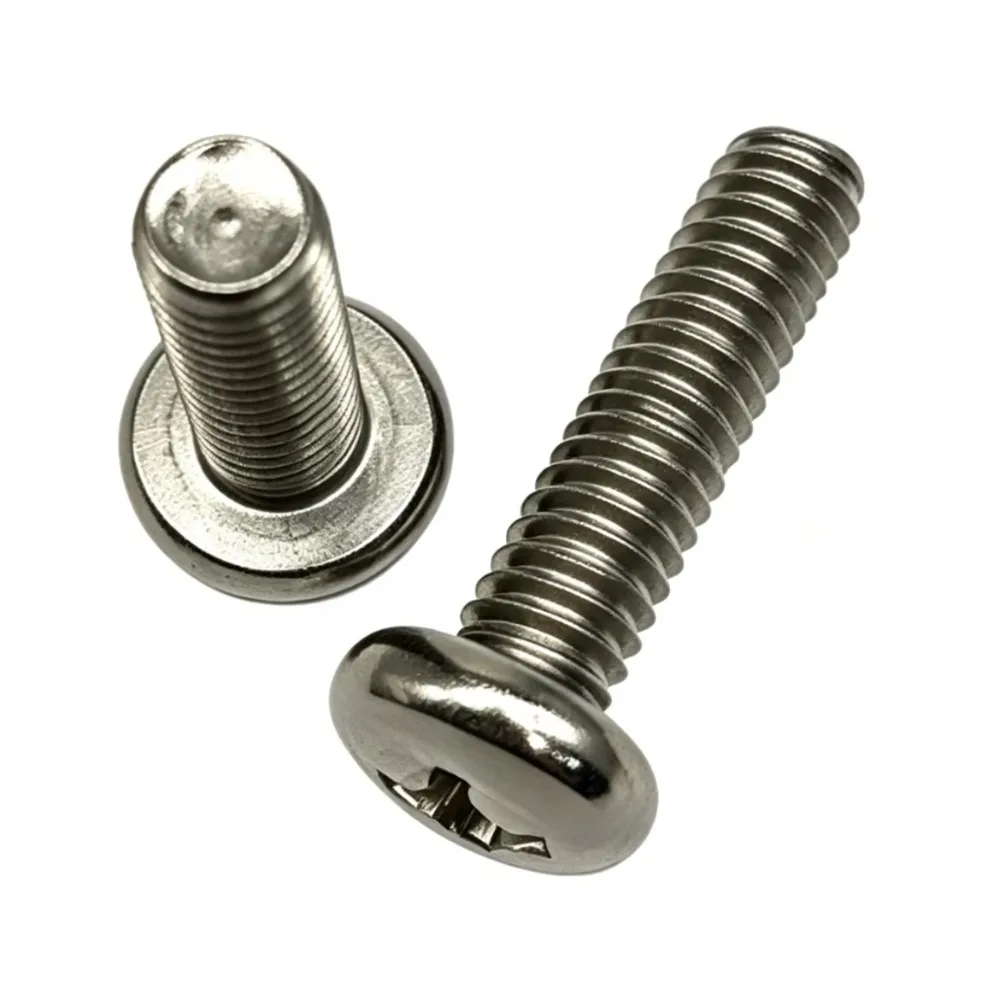 single A machine screw with a hexagonal head and a slotted head. Industrial machine bolt.