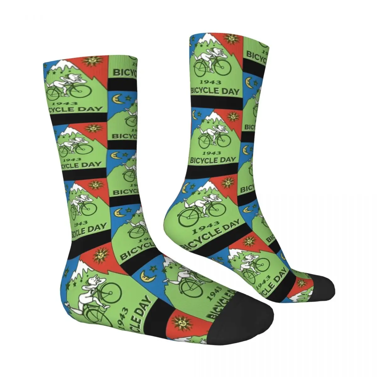 LSD Bicycle Day T-shirt - 1943 Vintage Men Women Socks Cycling Novelty Spring Summer Autumn Winter Stockings Gift