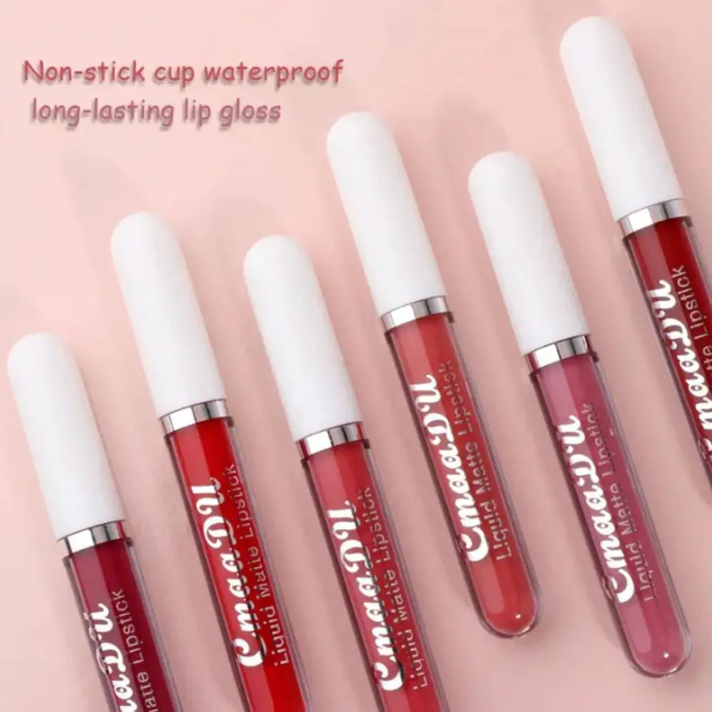 6 Colors Lipstick Set Matte Lip Gloss Waterproof Natural Moisturizing Waterproof Lasting Lipsticks Beauty Cosmetic Non Stick Cup