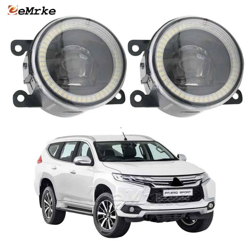 

Led Fog Lights Assembly w/ Lens for Mitsubishi Pajero Sport Montero Shogun Sport 2015 2016 2017 2018 Angel Eye DRL Daylight Lamp