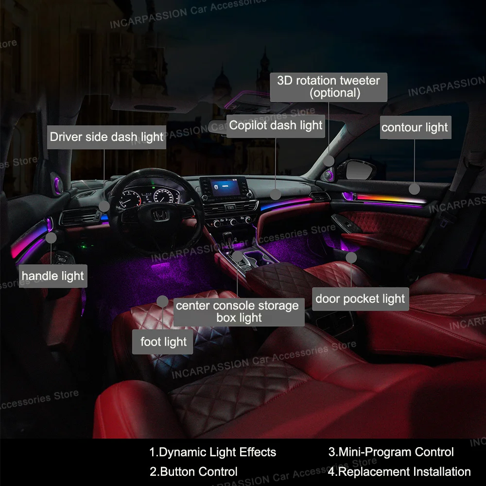 LED Light Kits Suitable 10th Gen. Honda Accord Symphony Dynamic Active Ambient Light Upgrade Symphony Led Car Interior
