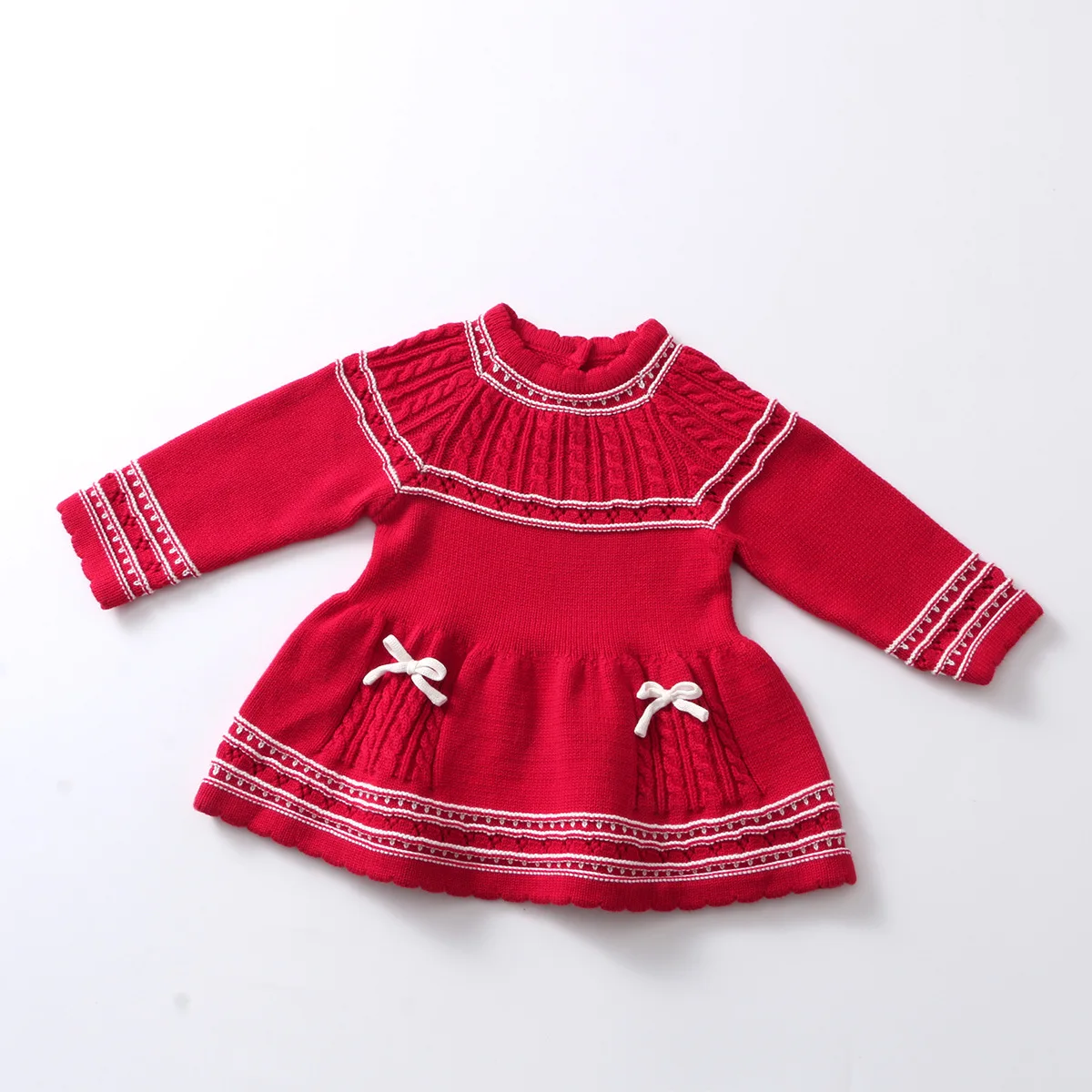 فستان الأميرة الجميل للفتيات الرضع لخريف 2026 فستان محبوك لطيف للفتيات الصغيرات من عمر 0 إلى 4 سنوات فساتين محبوكة لعيد الميلاد والعام الجديد للأطفال الصغار