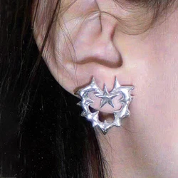 Y2K Glamor Jewelry Thorn Star Stud Earrings for Women Punk Fashion Korean Geometric Earrings Goth Accessories Aesthetic Cool