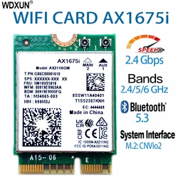 Killer AX1675i Wi-Fi 6E AX211 1675i Card 160MHz 2.4G/5G/6Ghz Wireless AX211NGW Adapter CNVio2 M.2 Key E 802.11ax Bluetooth 5.2