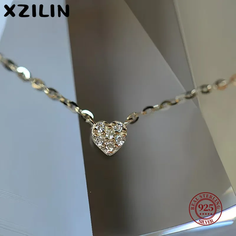 

XZiLin 925 Sterling Silver Simplicity Classic Gorgeous Zircon Clover Necklace For Women Anniversary Party High Quality Fine Jewe