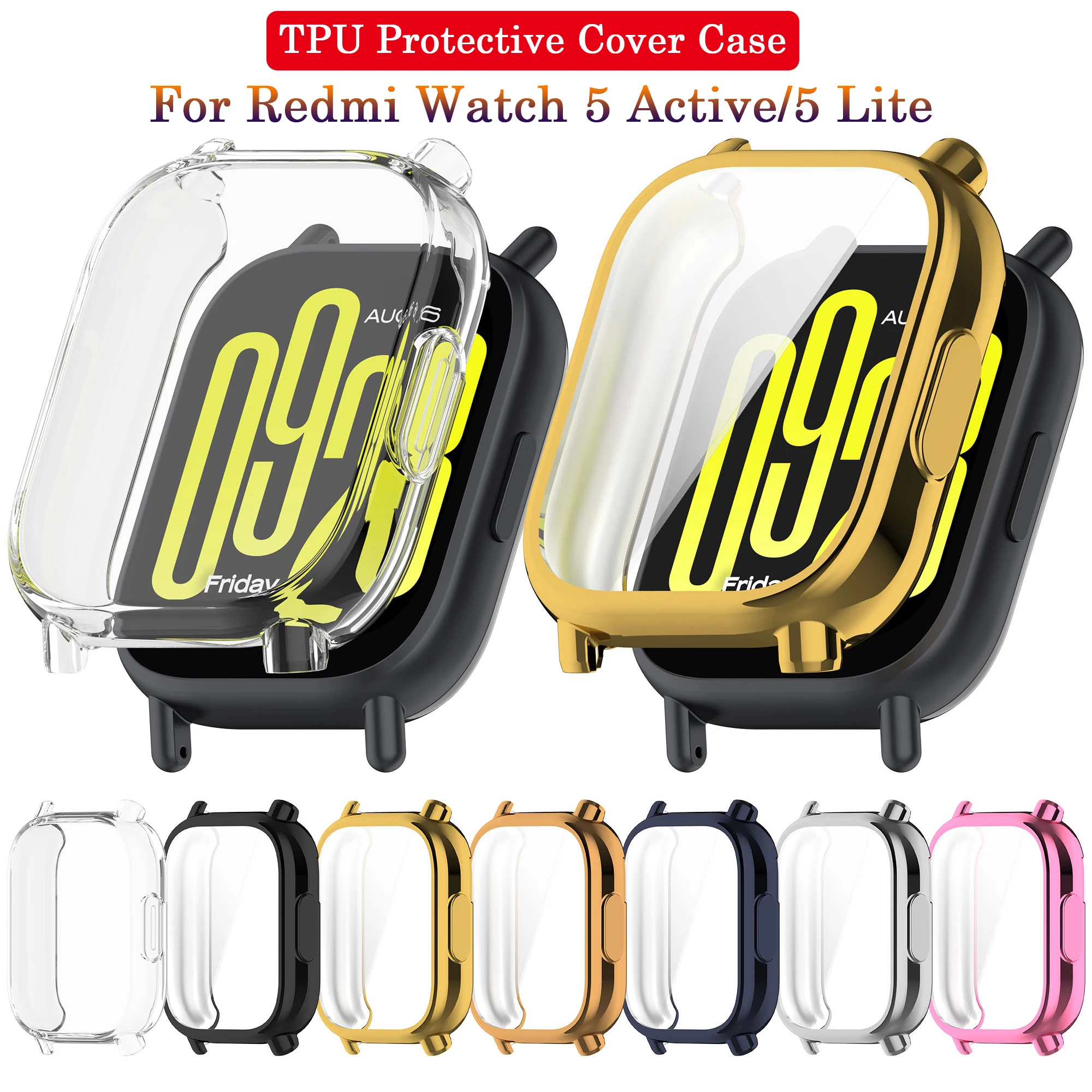 

TPU Protective Cover Case For Redmi Watch 5 Active Soft Protector Shell Bumper Protective Cover For Redmi Watch5 Lite Accessores