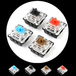 Keyboard Key Switch Transparent Micro Mechanical Button 2 Pin Positioning Column Hole-free Install 5PCS