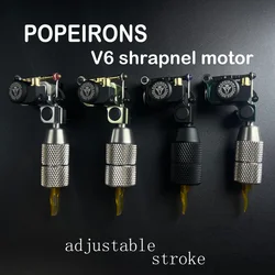 POPEIRONS Rotary Tattoo Machine Adjustable Stroke 3-5mm Powerful Motor V64 Shrapnel tattoo Machine Gun