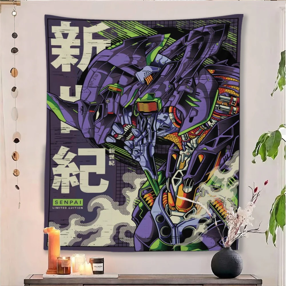 EVA 01 Wandteppich, Wandbehang im japanischen Streetwear-Stil für Otaku-Zimmer