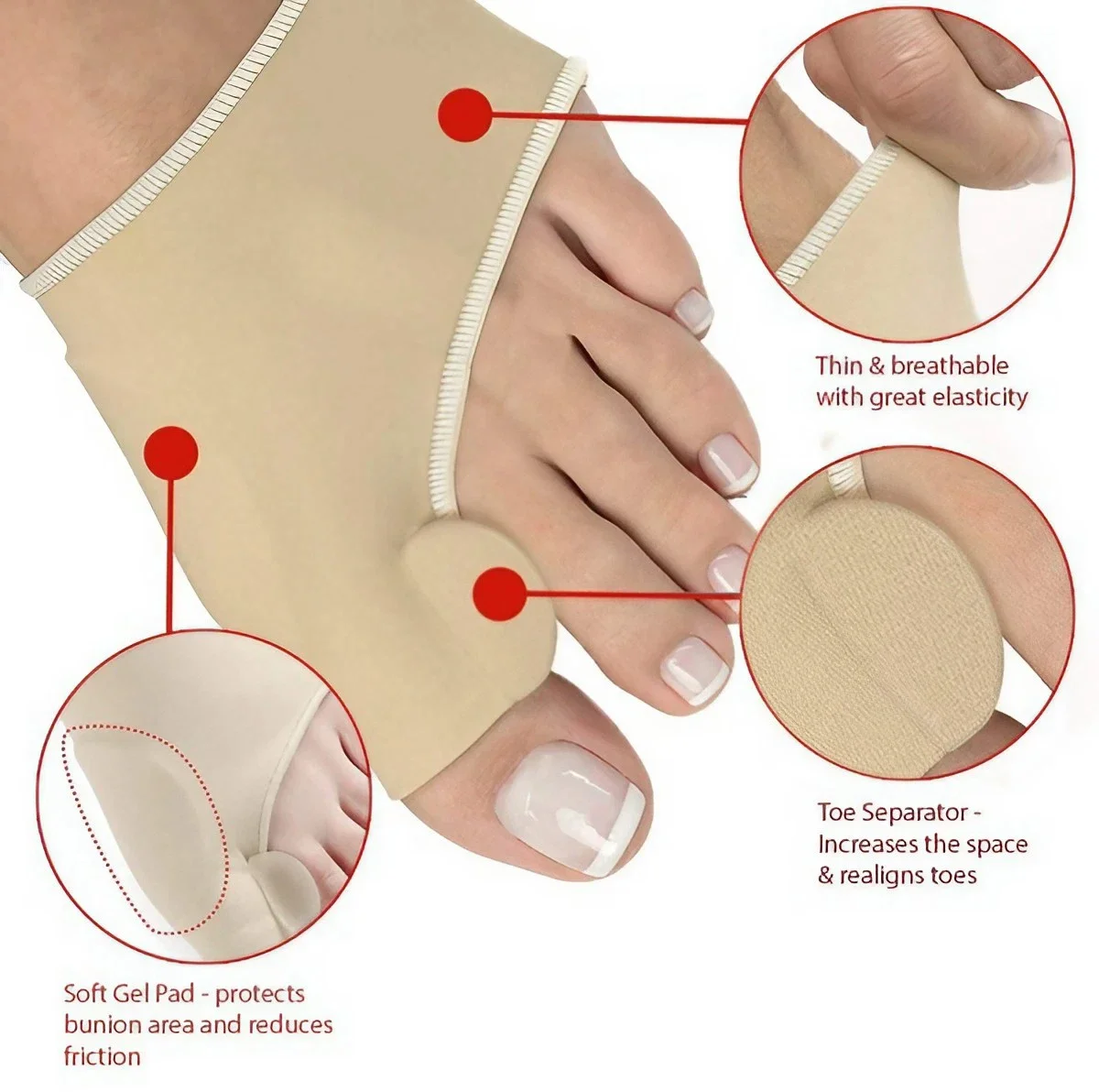 Stonego Big Toe Bunion Splint Straightener Corrector Foot Pain Relief Hallux Valgus