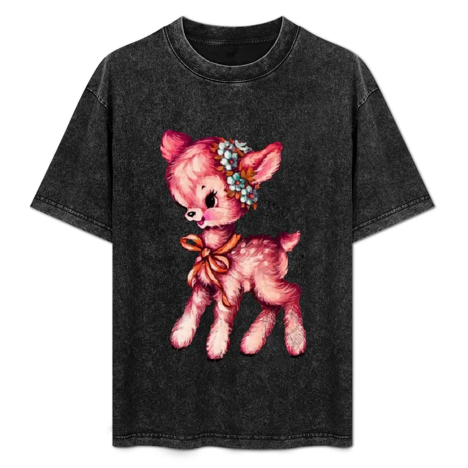 Coquette Vintage deer fawn T-Shirt cotton graphic tees designer shirts Aesthetic clothing Blouse mens clothing