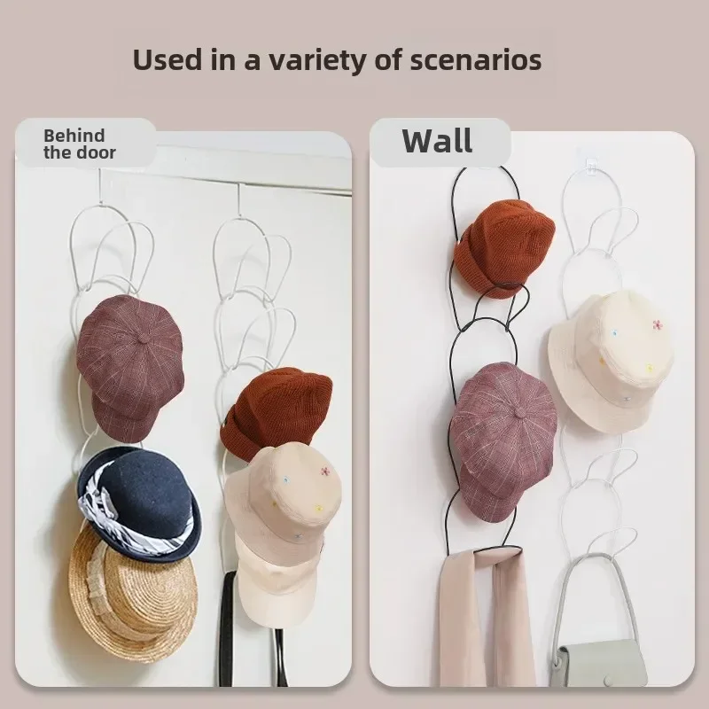 

5 Hooks Storage Rack Hat Rack Hook Scarf Bag Baseball Cap Rack Organizer Storage Door Hanger Storage for Closet Bedroom