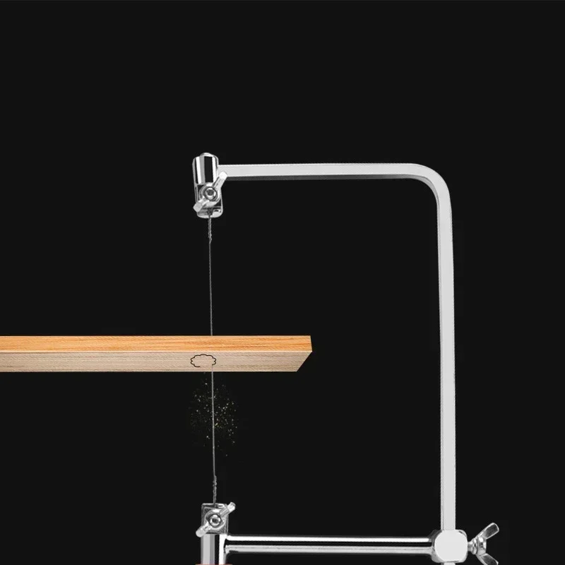 إطار منشار مجوهرات قابل للتعديل - مقبض برتقالي وأسود، 5 شفرات منشار للقطع الدقيق في أعمال النجارة وصناعة المجوهرات بنفسك