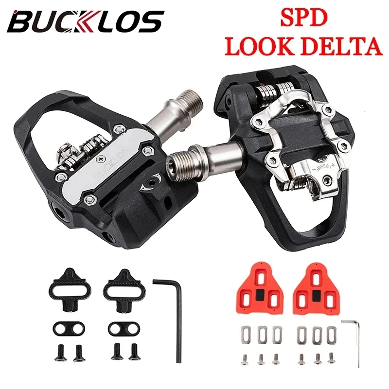 

Педаль велосипедная BUCKLOS SPD, без клипсов, двухфункциональная платформа, SPD LOOK DELTA, для горных и шоссейных велосипедов, для Shimano