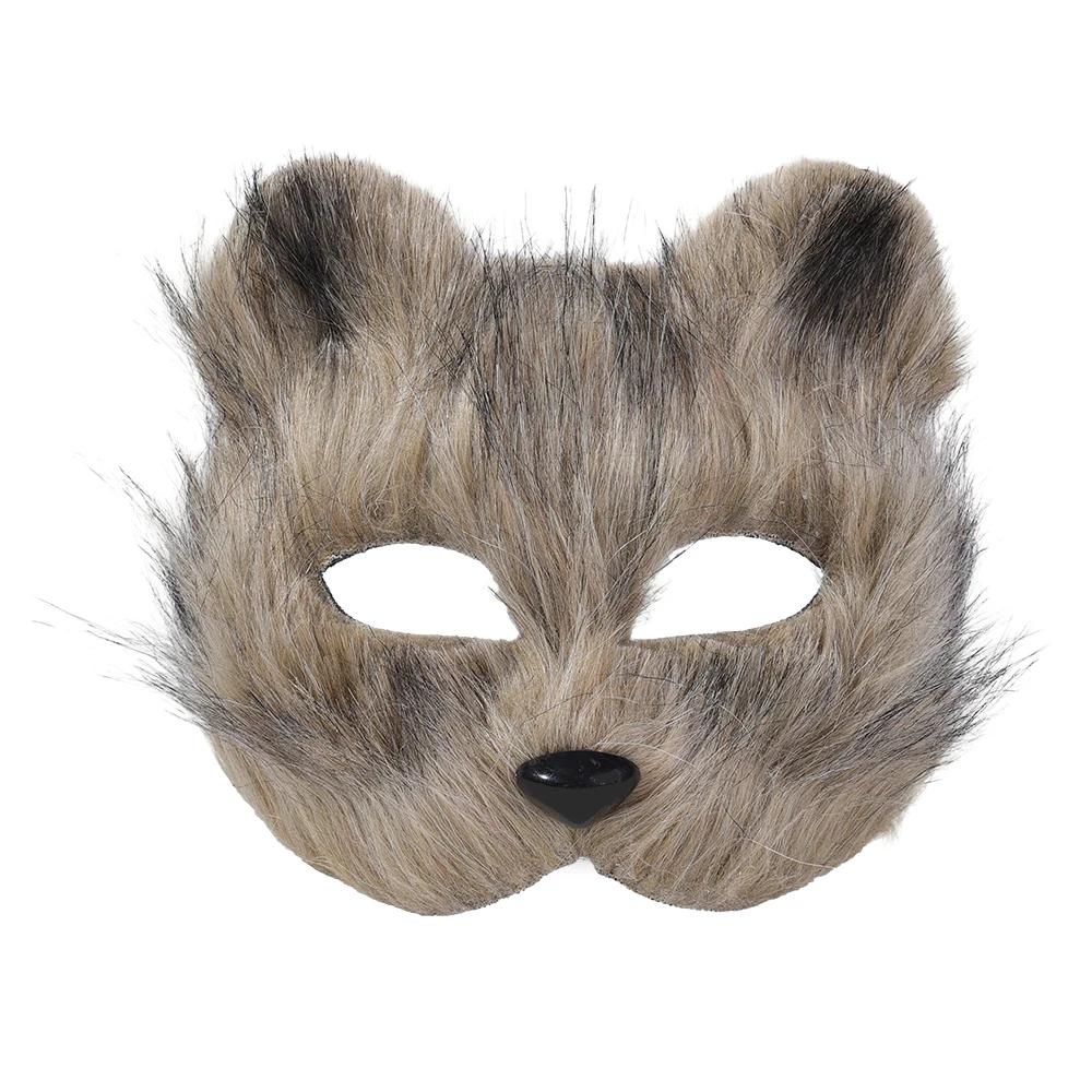 Furry Fox Full Face Eye Mask Christmas Carnival Party Cosplay Mask Halloween Costume Props 5 Colors Male Female Half Face Toy