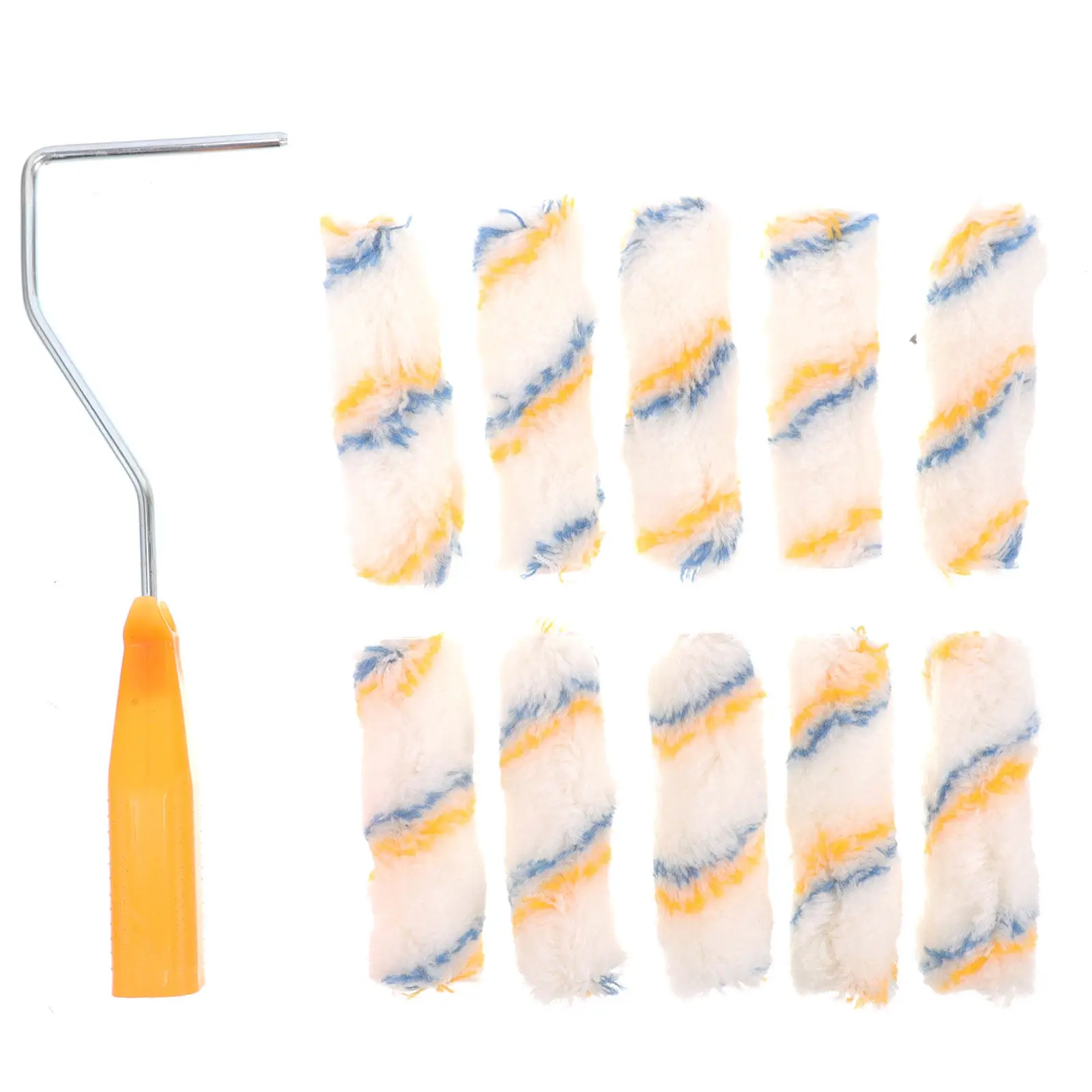 1Set Small Roller Brush for Painting Corners and Tight Spaces Portable Paint Roller with Plastic Cloth Cover No Shedding Wall