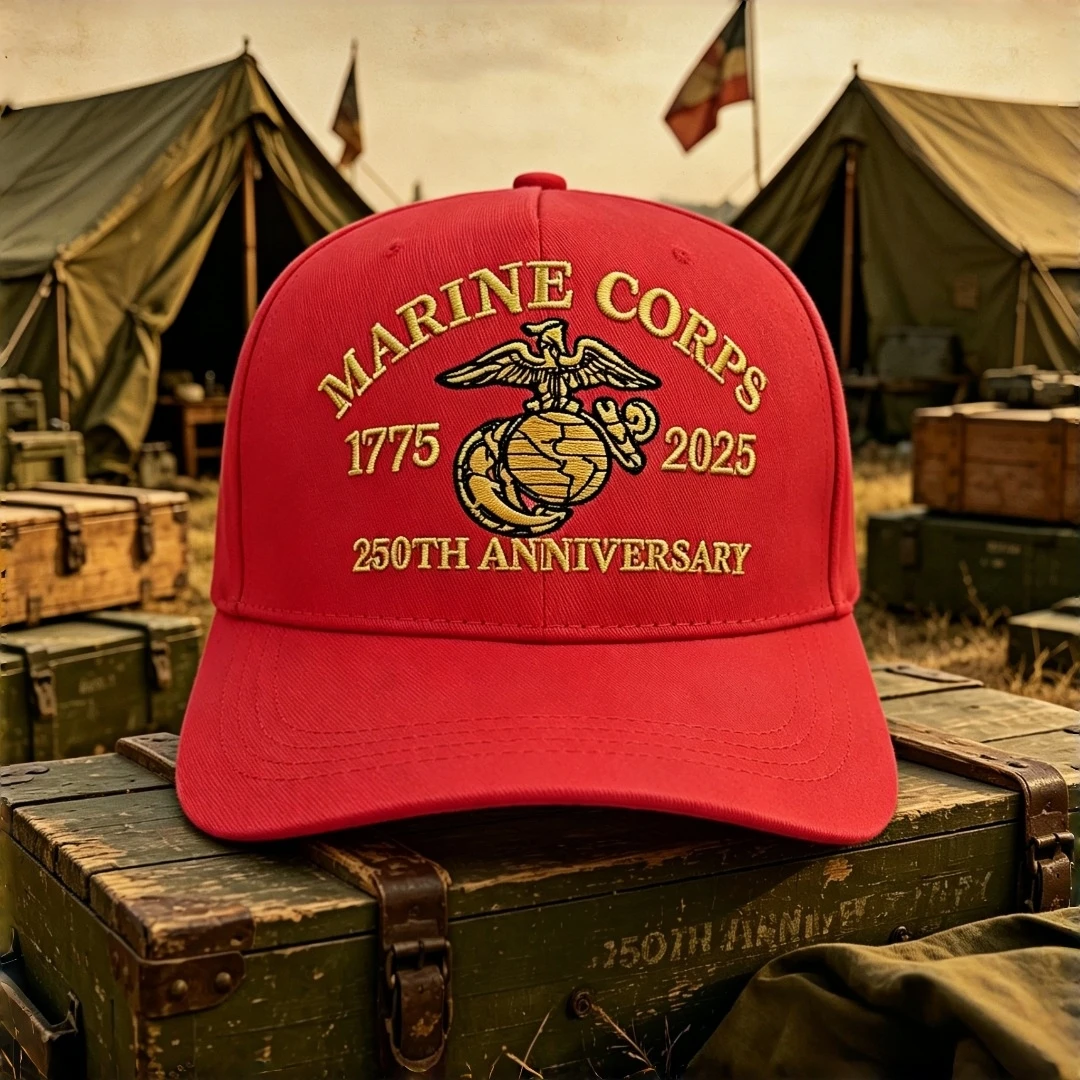 US Marine Corps 250th Anniversary 1775-2025 Embroidered Baseball Cap American Flag Adjustable Tactical Hat