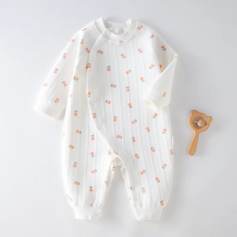Winter-Body und einteiliger Strampler plus Samt Winter Home Service Cartoon-Design Neugeborene Kleidung Loungewear Outfit Strampler
