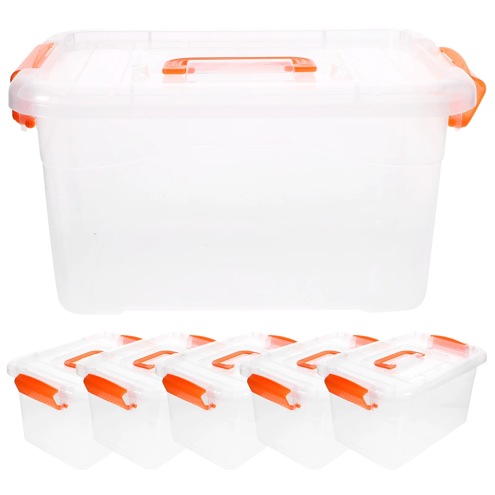 

6 Pcs 3L Storage Containers Transparent 27 5x18x14 6cm Portable Handle Bins Kitchen Plastic Box Set Safe Multi