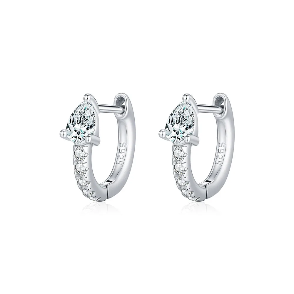 

Apexelle Brand Luxury Jewelry 925 Sterling Silver Stud Earrings Teardrop Shaped Moissanite Ear Buckle Fine Jewelry