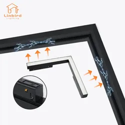 LED Magnetic Double Track Light L Style Flood Lamp Modern Embedded Flexible Linear Fixture LED Spotlight Ceiling Indoor Living