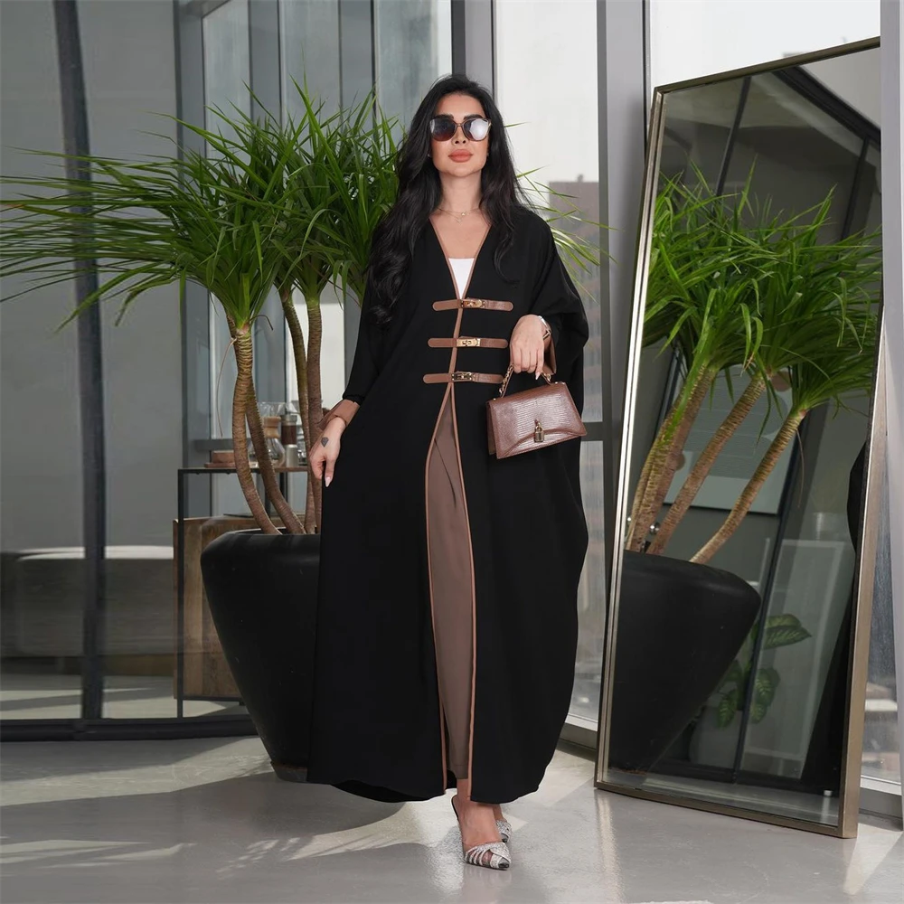 Imagem -06 - Marocain Abayas para Mulheres Eid Ramadan Djellaba Dubai Turquia Kaftan Vestuário Islâmico Robe Árabe Quimono Cardigan Jalabiya 2024