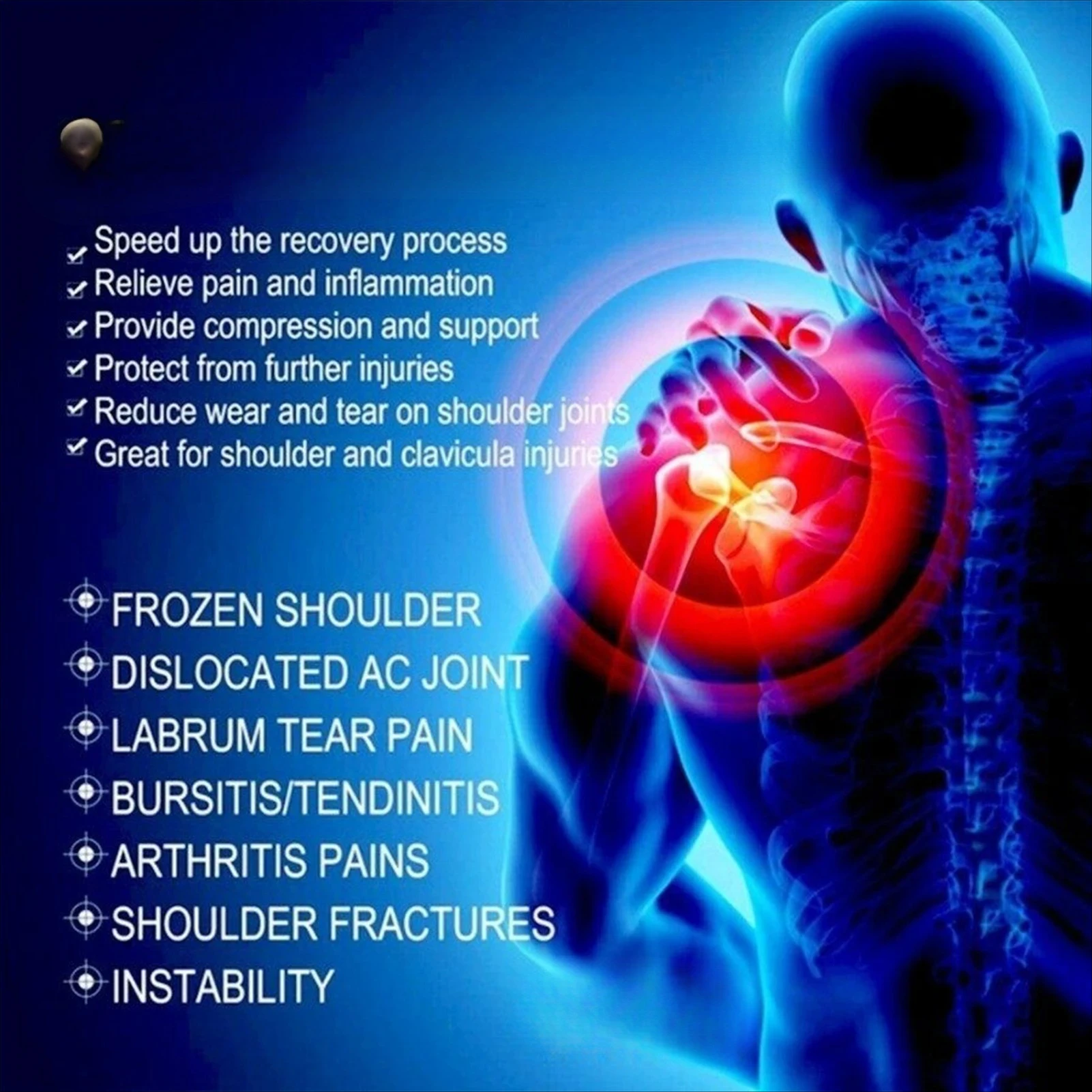حزام كتف للتدفئة، حزام كتف حراري قابل للتعديل، يخفف من تعب عنق الرحم، وسادة كتف دافئة للرجال والنساء #5