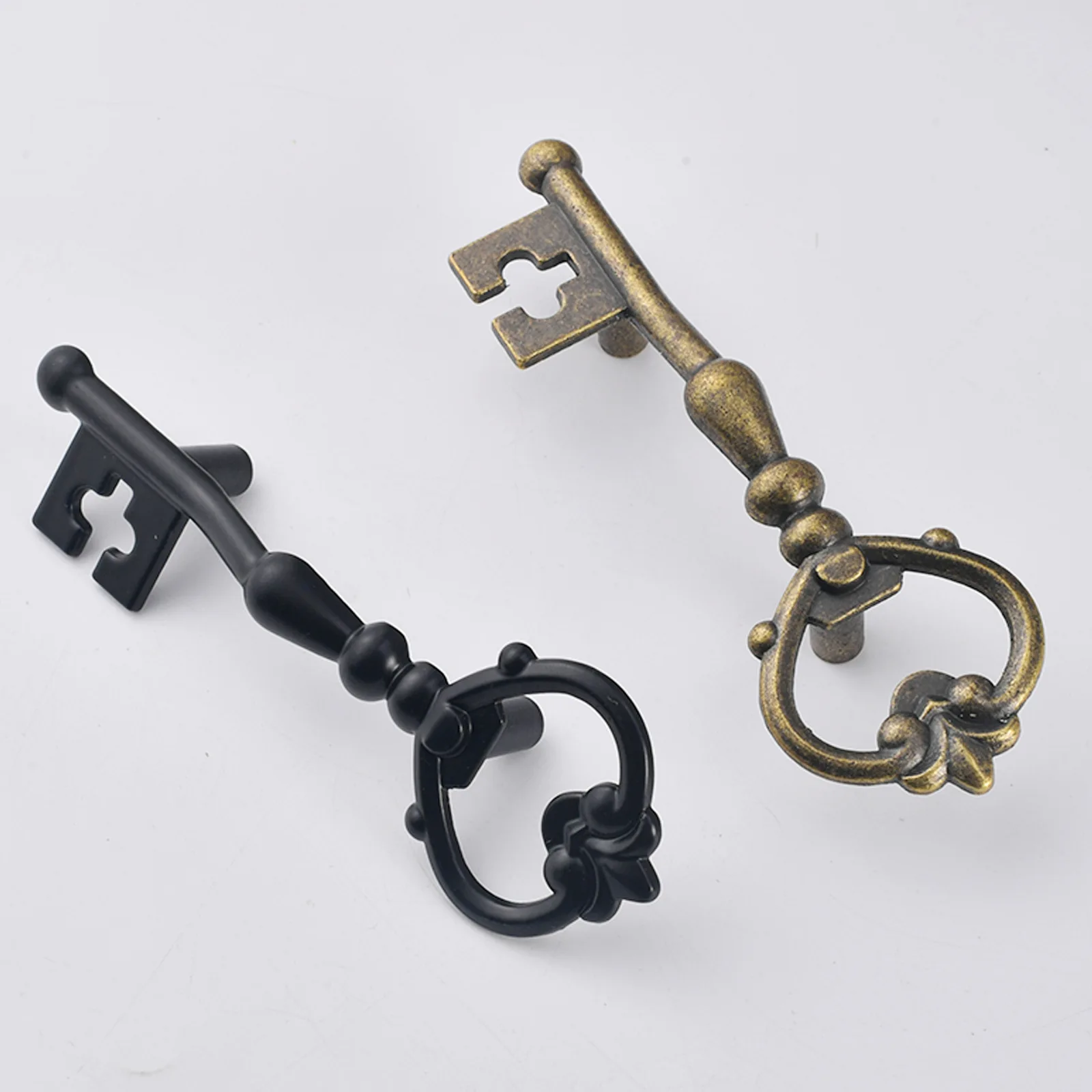 Antique Drawer Pull Jewelry Box Wardrobe Cabinet Key Handle Gift Box Jewelry Box Handle Hole Pitch 58mm
