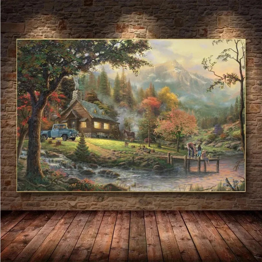 Diamond Painting Abstract Rural Farmhouse Scenery 5d Diamond Embroidery Full Diamond Mosaic Cross Stitch Decoration