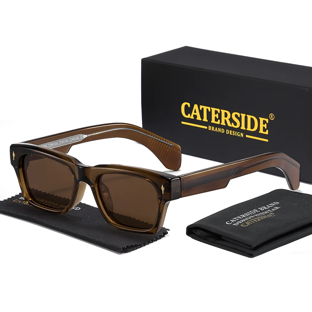 

CATERSIDE Men's Polarized Fashion Sunglasses Thick Square Frame Eyeglass Women's Retro Casual Outdoor Essentials Glasses UV400