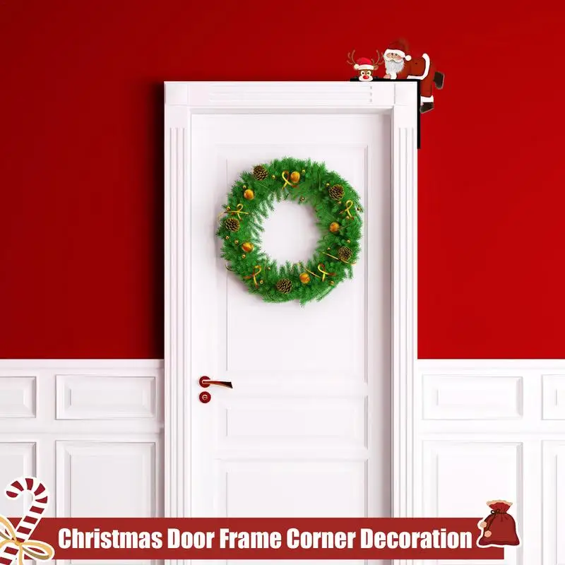 Door Corner Christmas Decorations Front Door Corner Sign Decor Wooden Funny Door Frame Corner Decor For Walls Craft Mantle