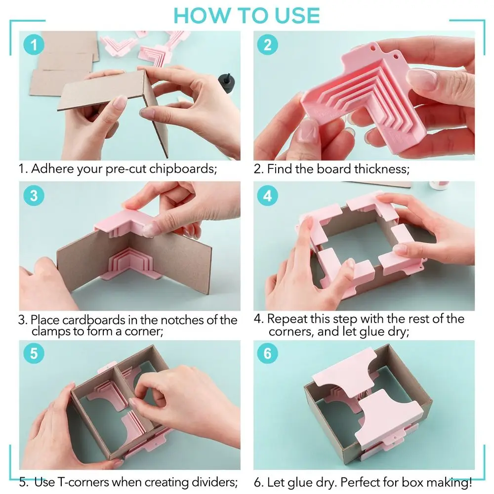 4/6Pcs Corner Holding Design Corner Assembly Clamps Paper Scrapbooking Tool Paper Craft Cartonnage Corner Tool view 5