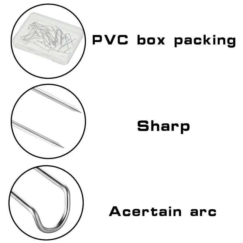 50 قطعة معدنية اللحف U دبابيس شوكة دبابيس الحرفية مستقيم اللحف إبرة للخياطة النسيج الحرفية صنع المجوهرات دبابيس الخياطة